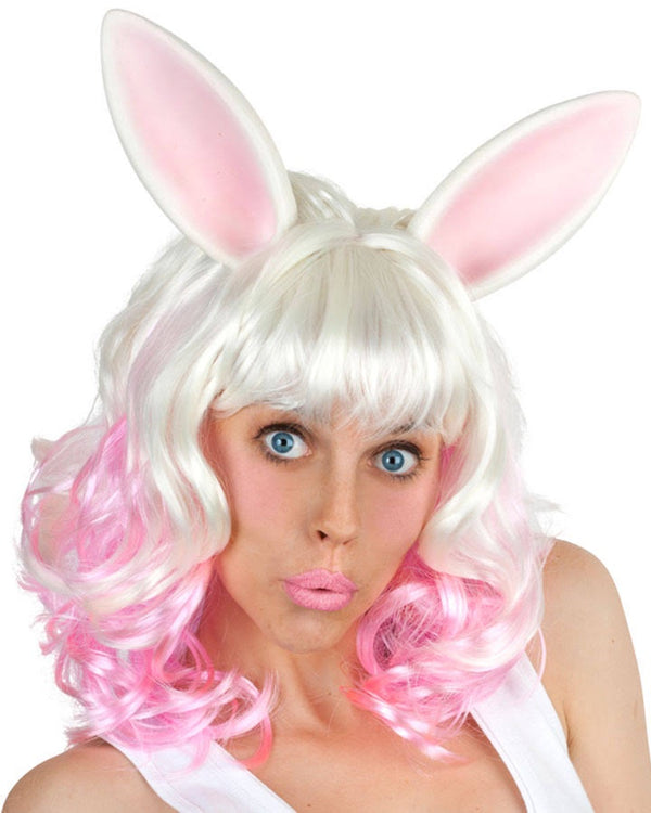 Miss Bunny White & Pink Wig with Ears